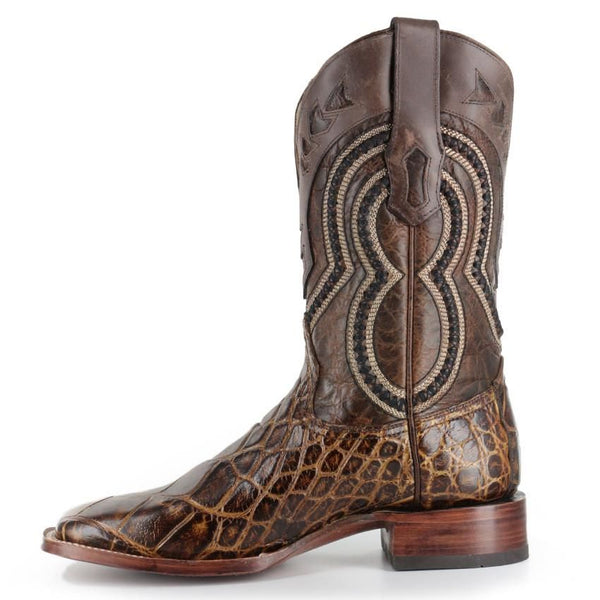 Corral Brown Alligator Wide Square Toe