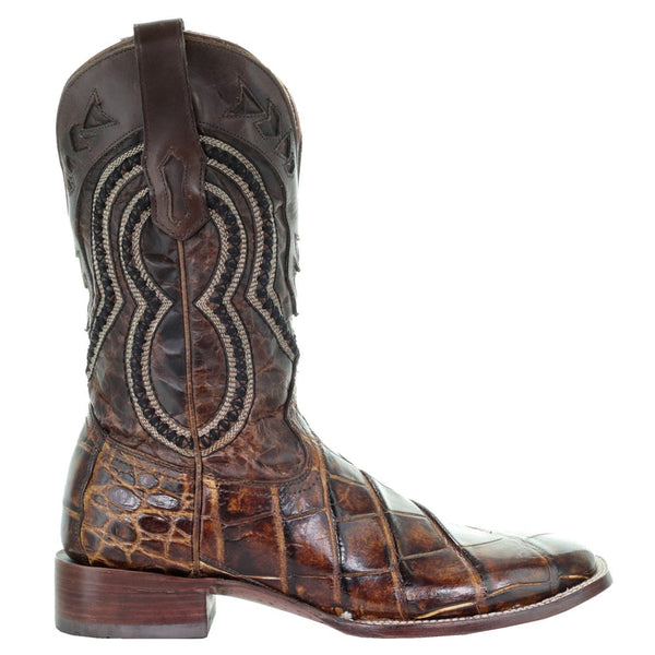 Corral Brown Alligator Wide Square Toe