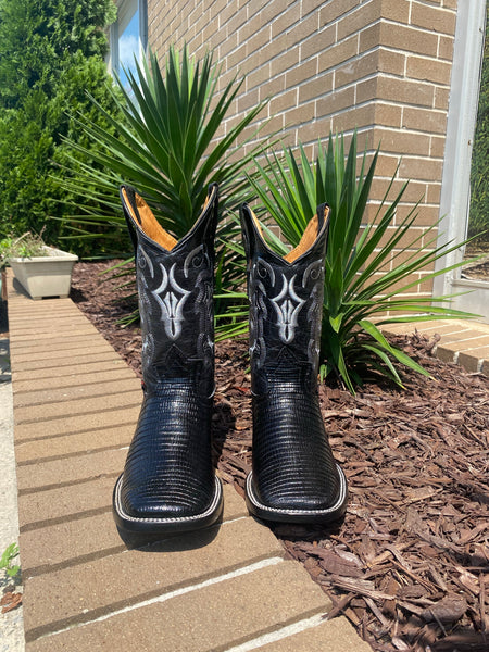 Marco Lizard Cuero Negro Boots