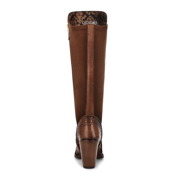 Cuadra Handwoven brown leather boot