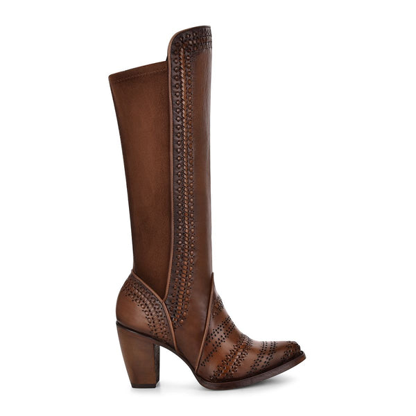Cuadra Handwoven brown leather boot