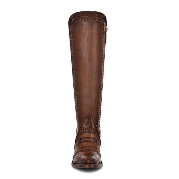 Cuadra Handwoven brown leather boot