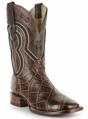 Corral Brown Alligator Wide Square Toe